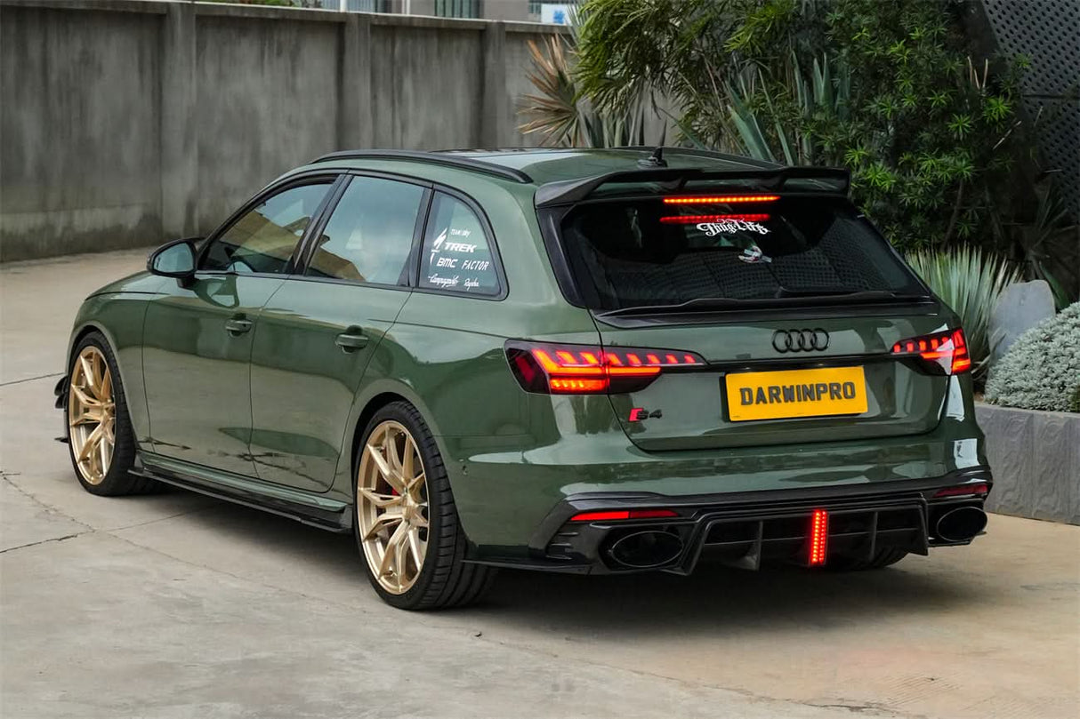 DarwinPRO 2020-2025 Audi S4 Avant B9.5 BKSS Style Carbon Fiber Rear Diffuser with exhasut tips
