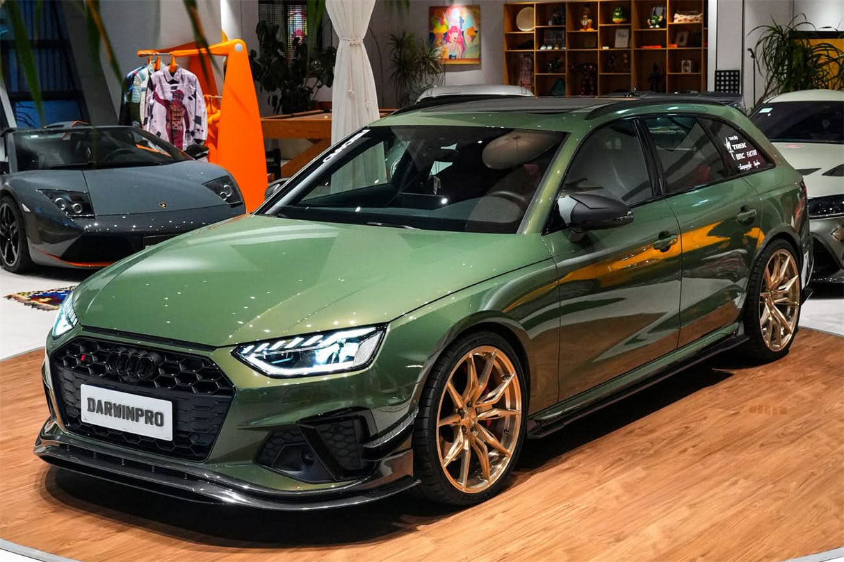 DarwinPRO 2020-2025 Audi S4 Avant B9.5 BKSS Style Carbon Fiber  Add On Side skirts Under Board