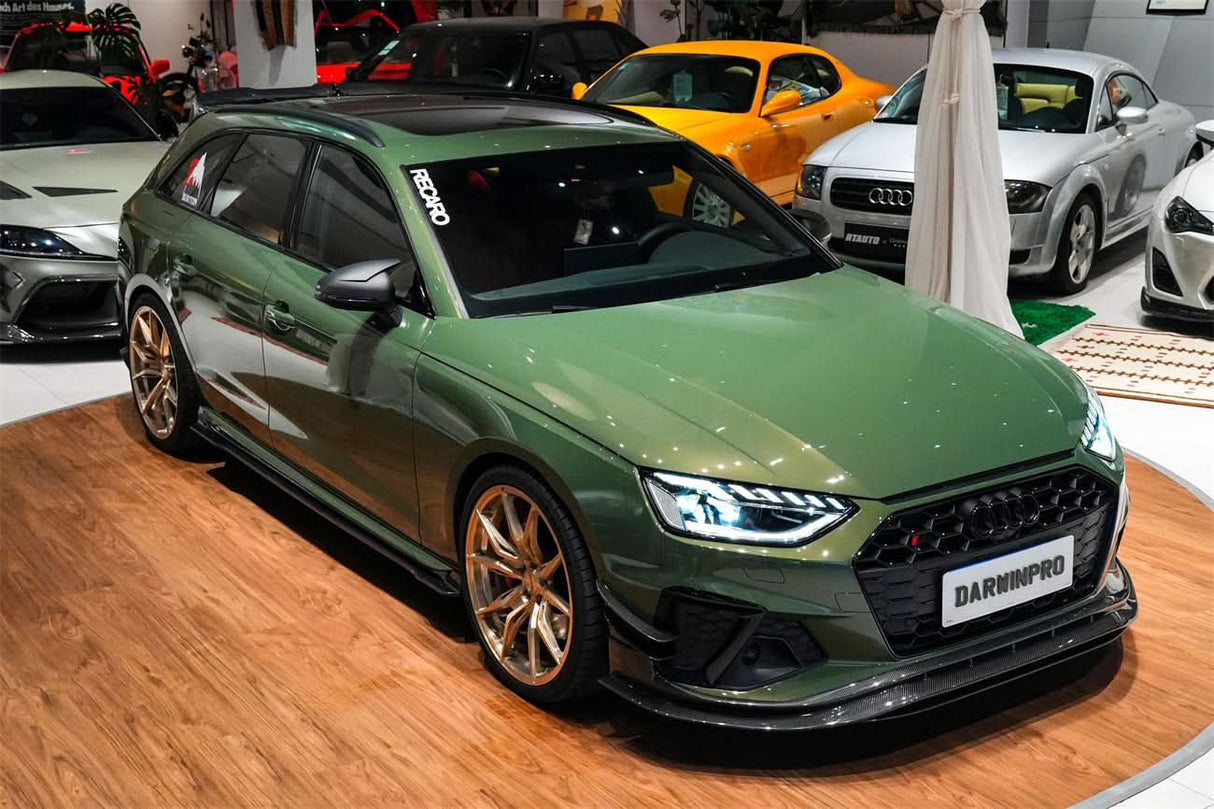 DarwinPRO 2020-2025 Audi S4 Avant B9.5 BKSS Style Carbon Fiber  Add On Side skirts Under Board