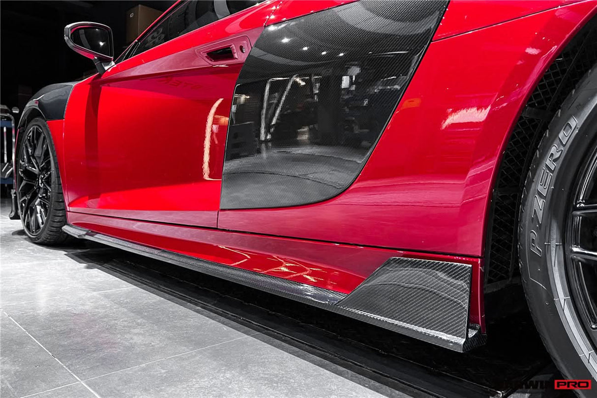 2016-2018 Audi R8 Coupe iMP Performance Carbon Fiber Side Skirts Under Board