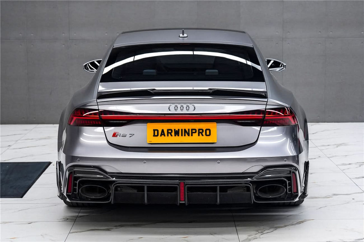 2019-UP Audi RS6 Avant C8 RS7 C8 Quattro Carbon Fiber Rear Diffuser DarwinPRO (iMP Design)