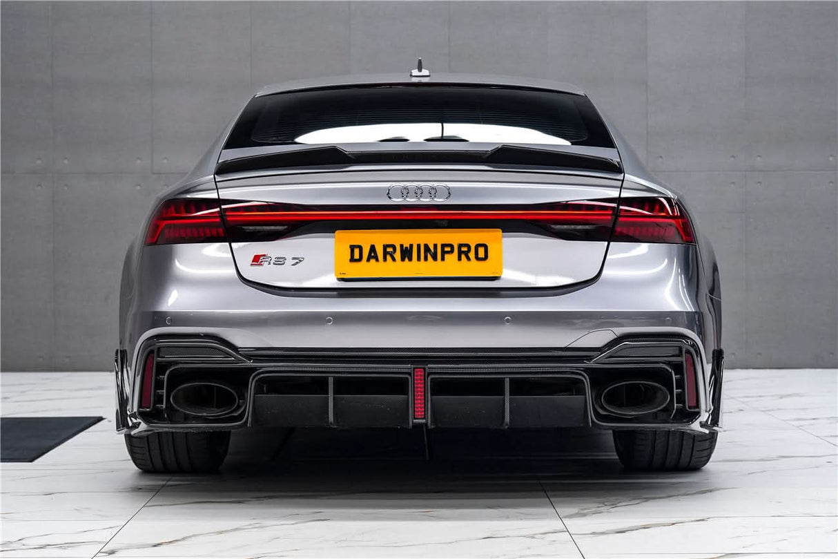 2019-UP Audi RS6 Avant C8 RS7 C8 Quattro Carbon Fiber Rear Diffuser DarwinPRO (iMP Design)