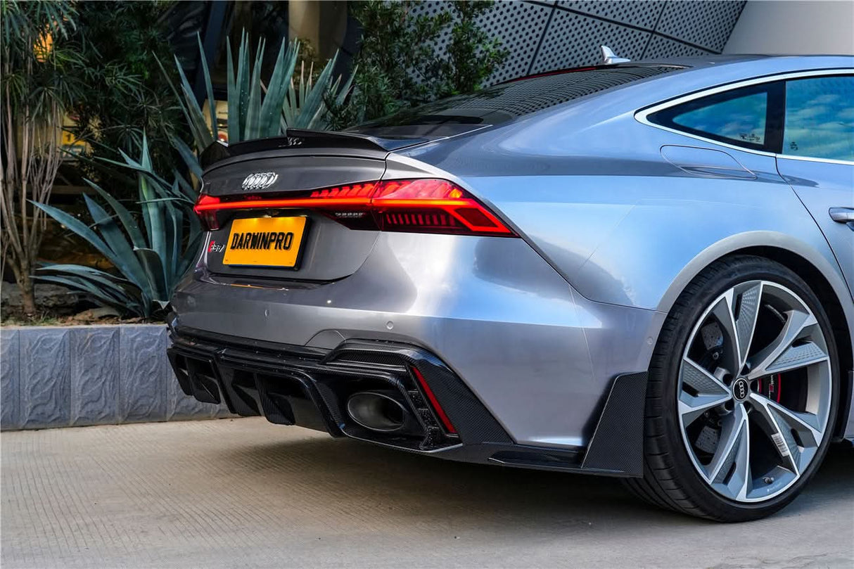 2019-UP Audi RS6 Avant C8 RS7 C8 Quattro Carbon Fiber Rear Diffuser DarwinPRO (iMP Design)