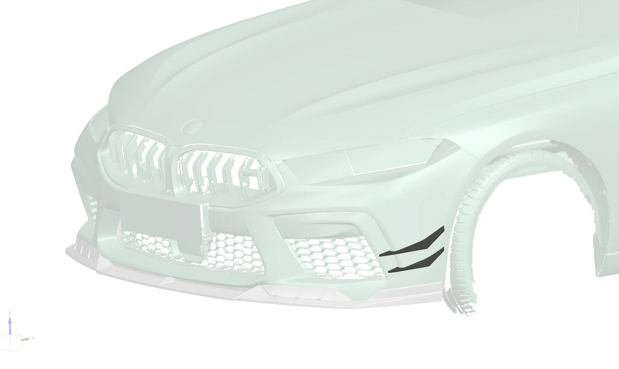 2019-2025 BMW M8 F91 F92 F93 AD Style Autoclave Carbon Fiber Front Bumper Canards