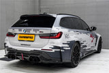 2021-UP BMW M3 G80 G81 Partial Carbon Fiber Rear Bumper with LED Light DarwinPRO (BKSS Ver.2 Design)