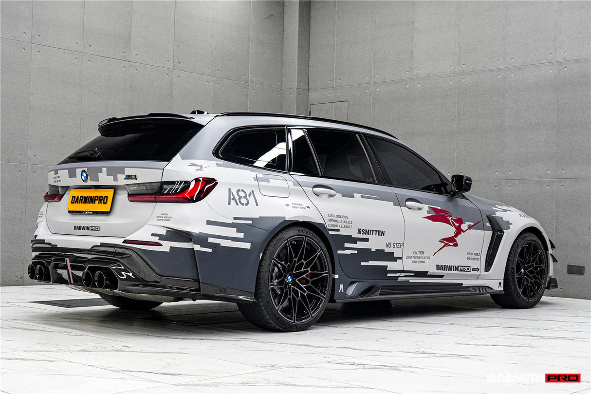 2021-UP BMW M3 G80 G81 Partial Carbon Fiber Rear Bumper with LED Light DarwinPRO (BKSS Ver.2 Design)