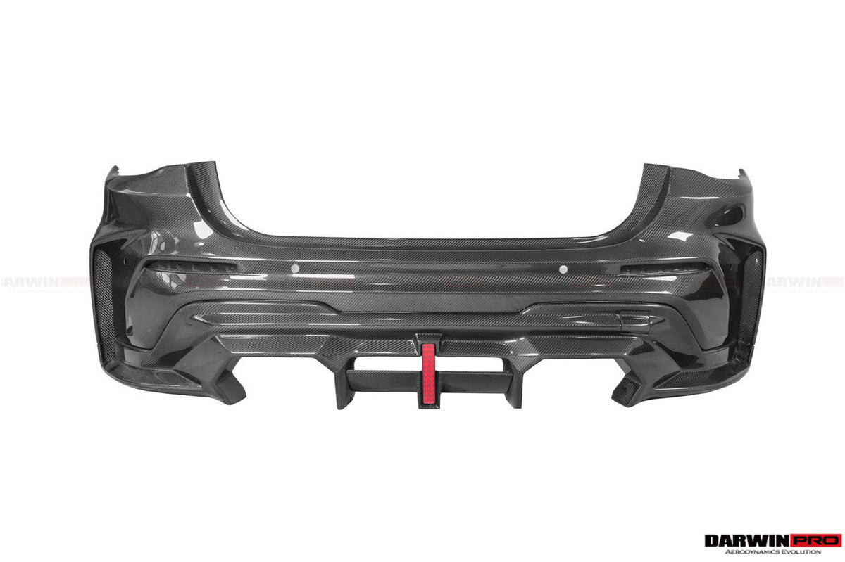 2021-UP BMW M3 G80 G81 Partial Carbon Fiber Rear Bumper with LED Light DarwinPRO (BKSS Ver.2 Design)