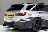 2021-UP BMW M3 G80 G81 Partial Carbon Fiber Rear Bumper with LED Light DarwinPRO (BKSS Ver.2 Design)