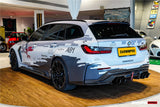 2021-UP BMW M3 G80 G81 Partial Carbon Fiber Rear Bumper with LED Light DarwinPRO (BKSS Ver.2 Design)