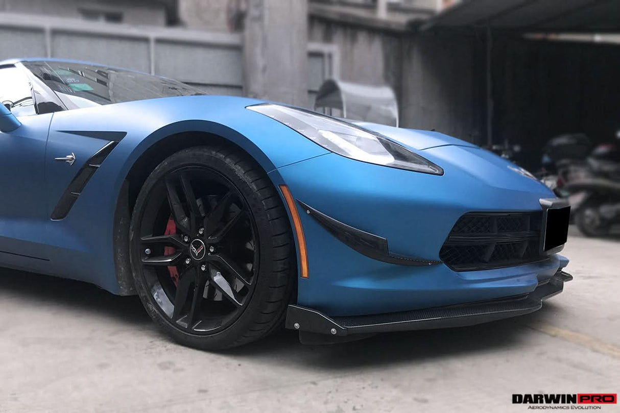 2013-2019 Corvette C7 Z51 Z06 Grandsport Carbon Fiber Front  Lip Winglets