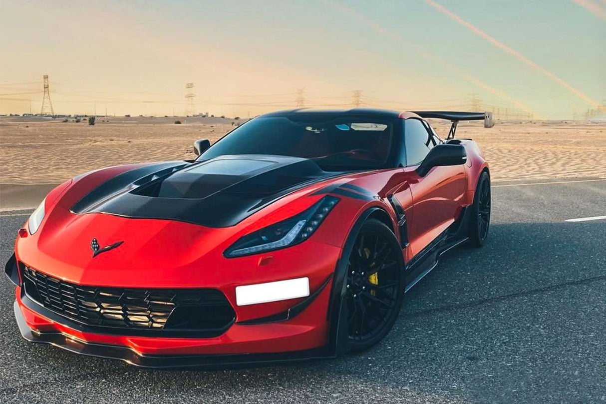 2013-2019 Corvette C7 Z51 Z06 Grandsport Carbon Fiber Front Lip with Winglets