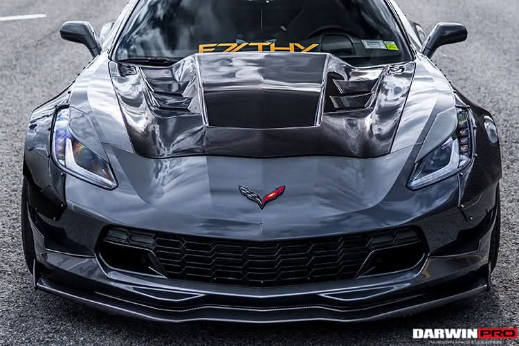 DarwinPRO 2013-2019 Corvette Z06 Grandsport BKSS Style Carbon Fiber Hood