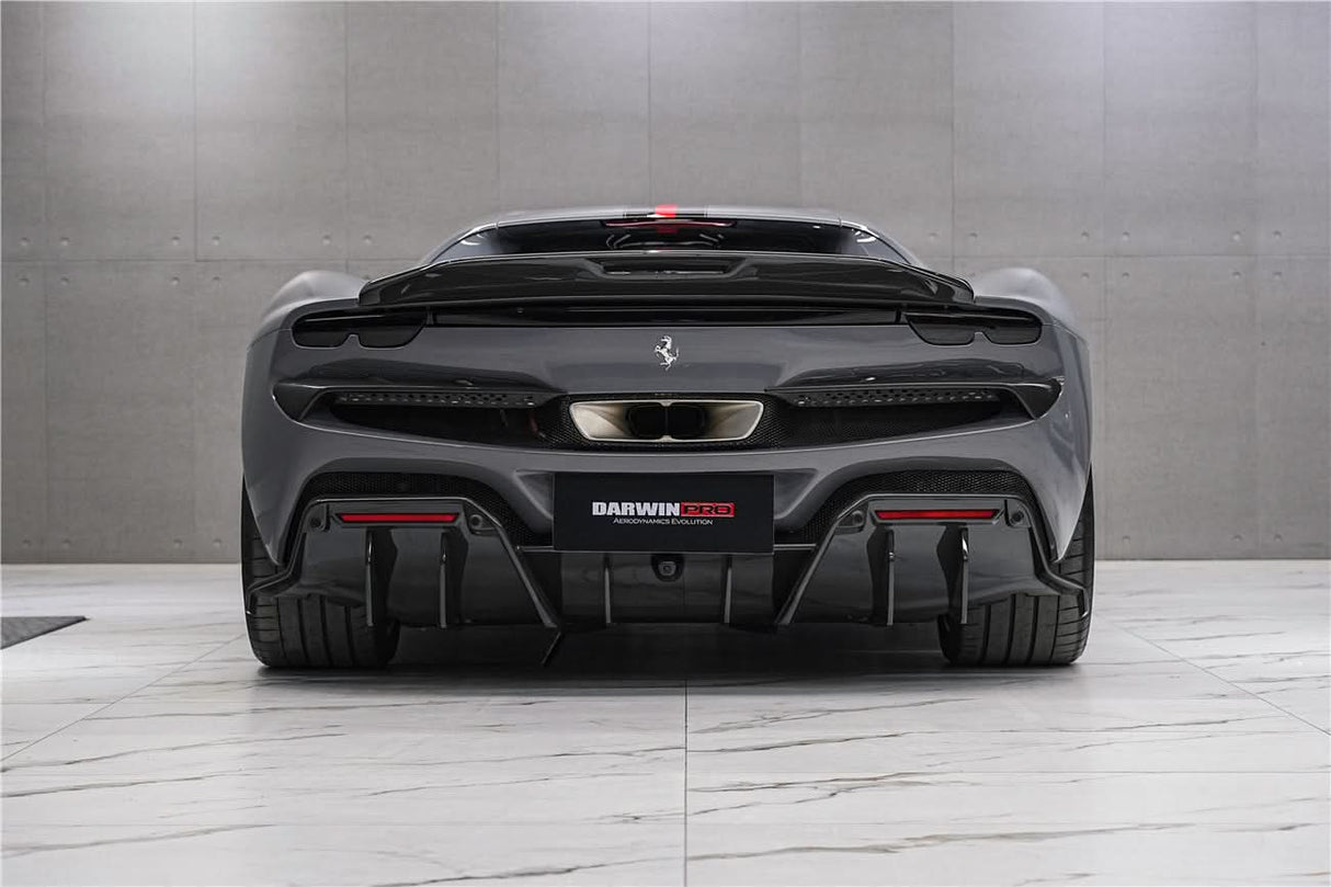 DarwinPRO 2022-2026 Ferrari 296 GTB & GTS Type F171 iMP Style Carbon Fiber Rear Diffuser With Undertray
