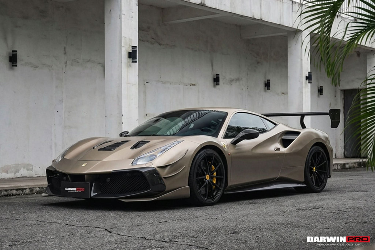 2015-2020 Ferrari 488 GTB | Spider Partial Carbon Fiber Front Bumper - DarwinPRO Challenge Evo Modena Design