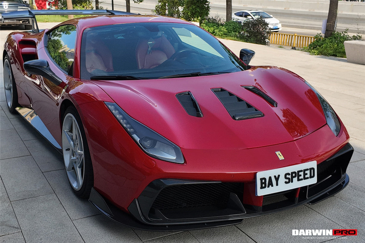 2015-2020 Ferrari 488 GTB | Spider Carbon Fiber Hood - DarwinPRO Challenge Evo Modena Design