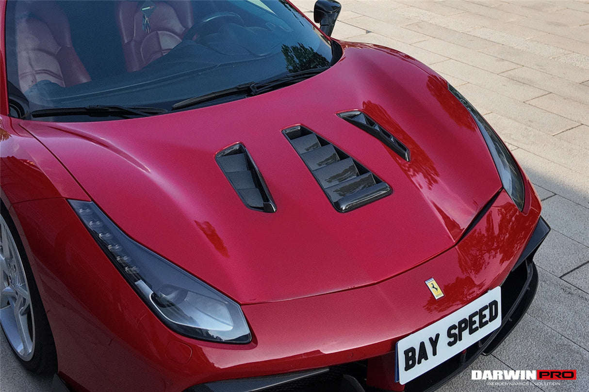 2015-2020 Ferrari 488 GTB | Spider Carbon Fiber Hood - DarwinPRO Challenge Evo Modena Design