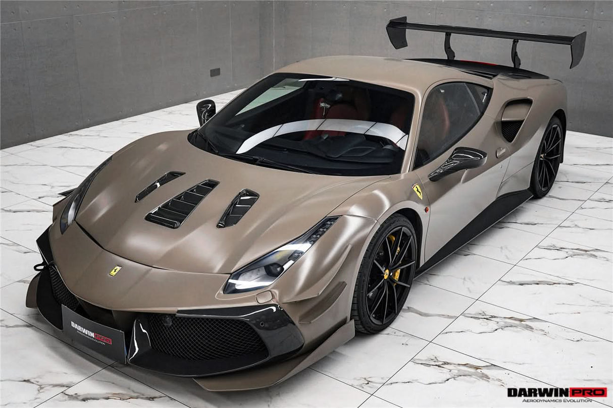 2015-2020 Ferrari 488 GTB Partial Carbon Fiber Full Body Kit - DarwinPRO Challenge Evo Modena Design