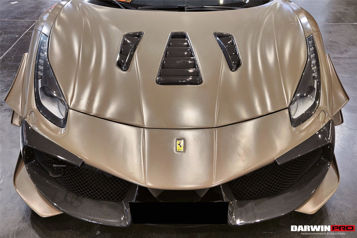 2015-2020 Ferrari 488 GTB | Spider Carbon Fiber Hood - DarwinPRO Challenge Evo Modena Design
