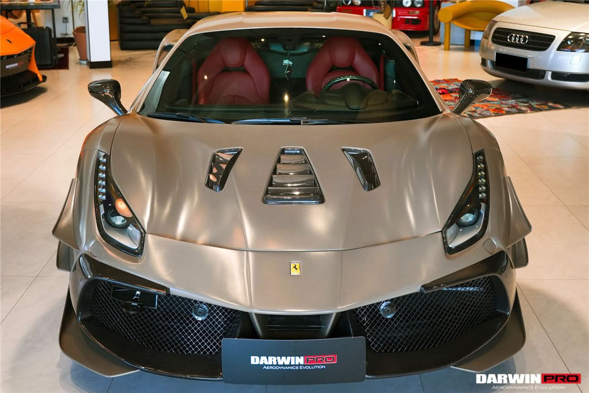 2015-2020 Ferrari 488 GTB Partial Carbon Fiber Full Body Kit - DarwinPRO Challenge Evo Modena Design