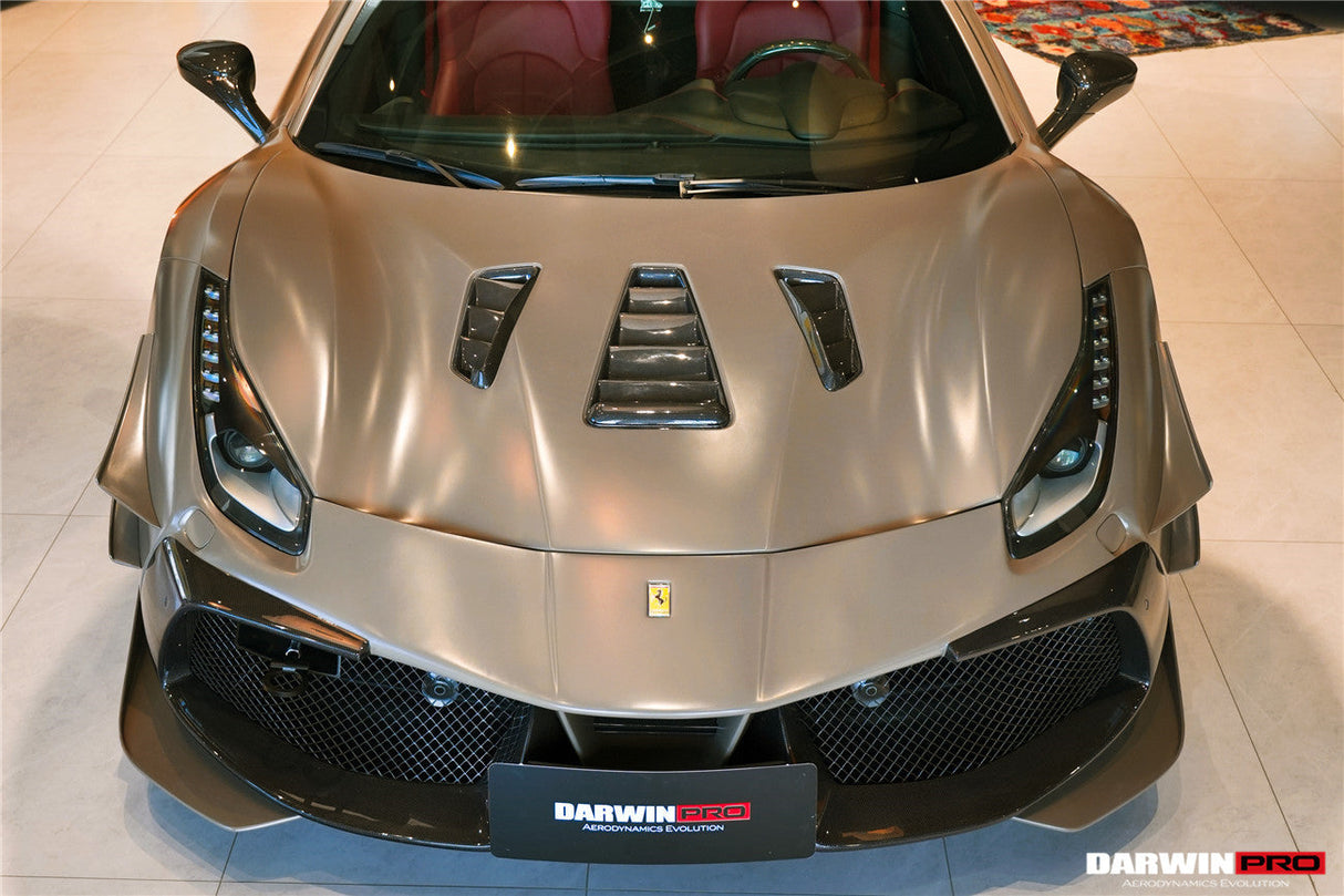 2015-2020 Ferrari 488 GTB | Spider Carbon Fiber Hood - DarwinPRO Challenge Evo Modena Design