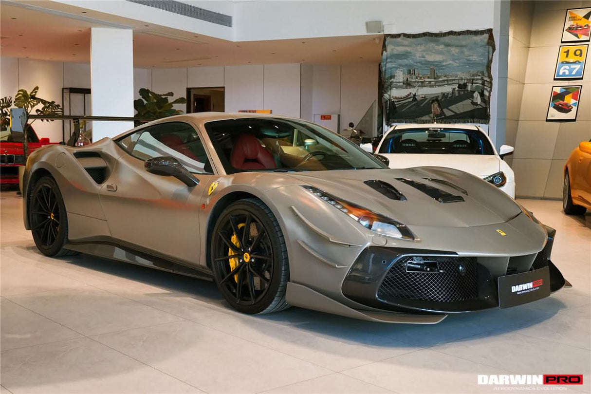 2015-2020 Ferrari 488 GTB | Spider Partial Carbon Fiber Side Skirts - DarwinPRO Challenge Evo Modena Design