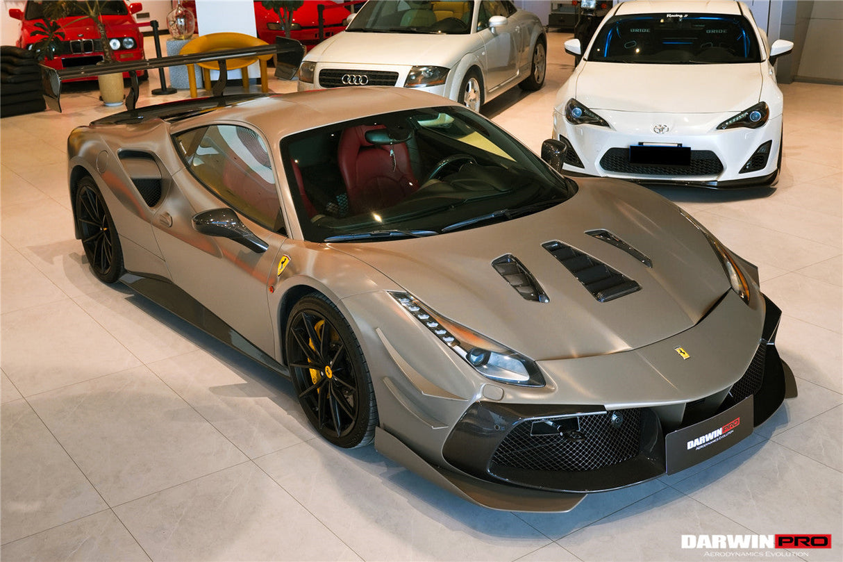 2015-2020 Ferrari 488 GTB | Spider Carbon Fiber Hood - DarwinPRO Challenge Evo Modena Design