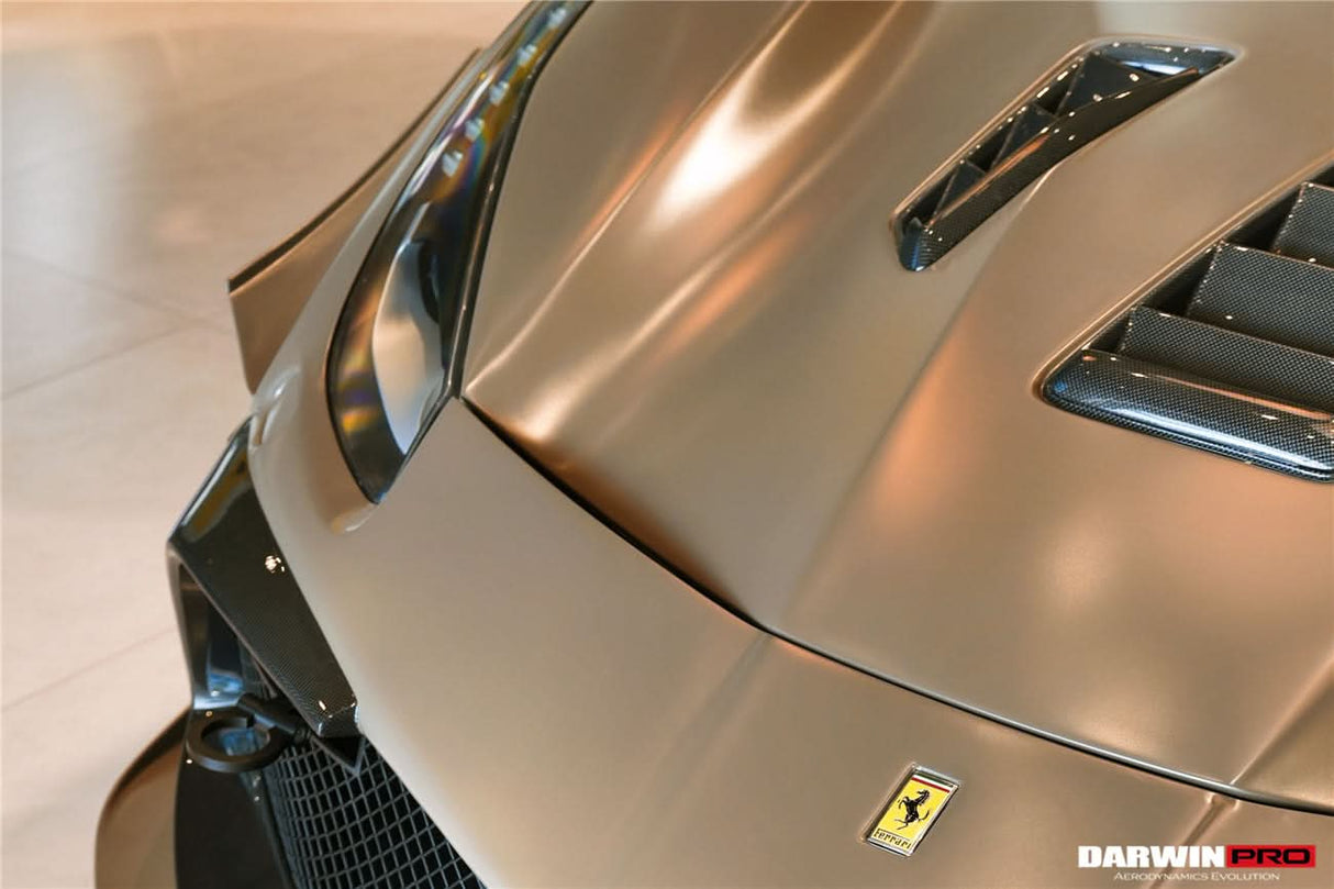 2015-2020 Ferrari 488 GTB | Spider Partial Carbon Fiber Hood - DarwinPRO Challenge Evo Modena Design