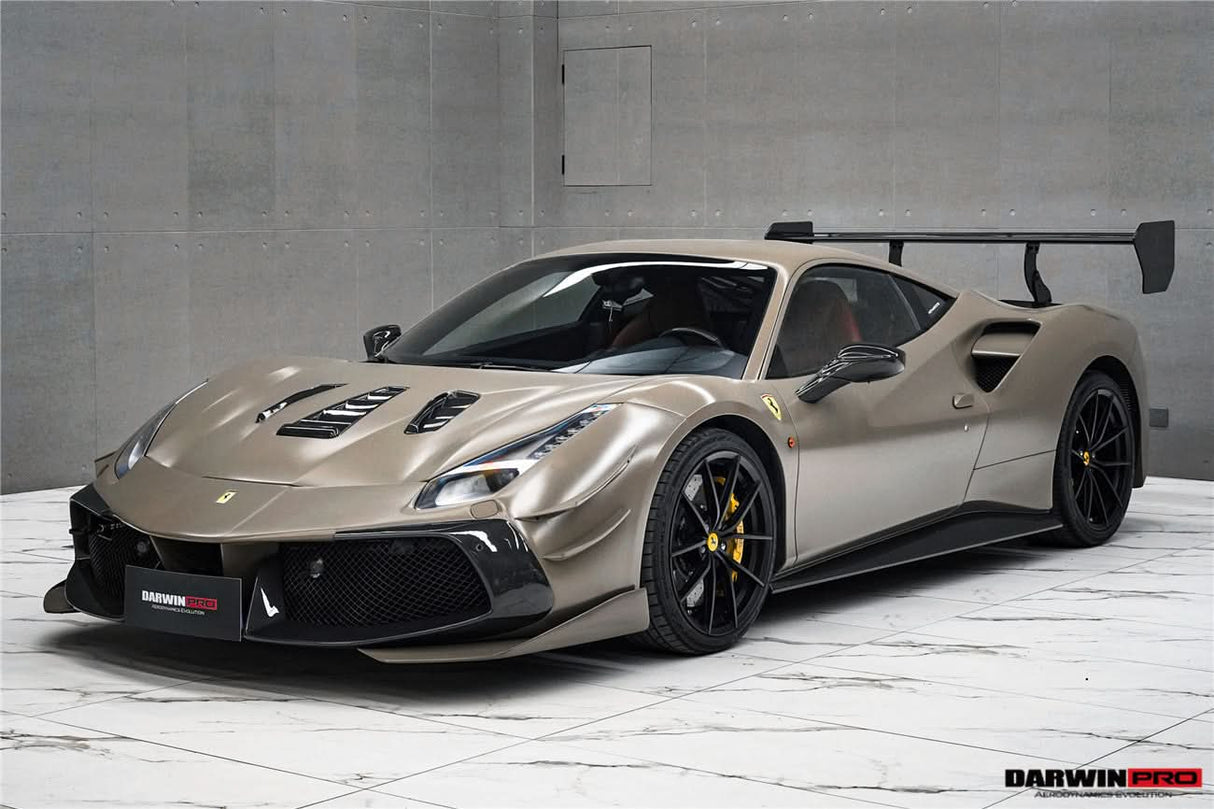 2015-2020 Ferrari 488 GTB | Spider Partial Carbon Fiber Side Skirts - DarwinPRO Challenge Evo Modena Design
