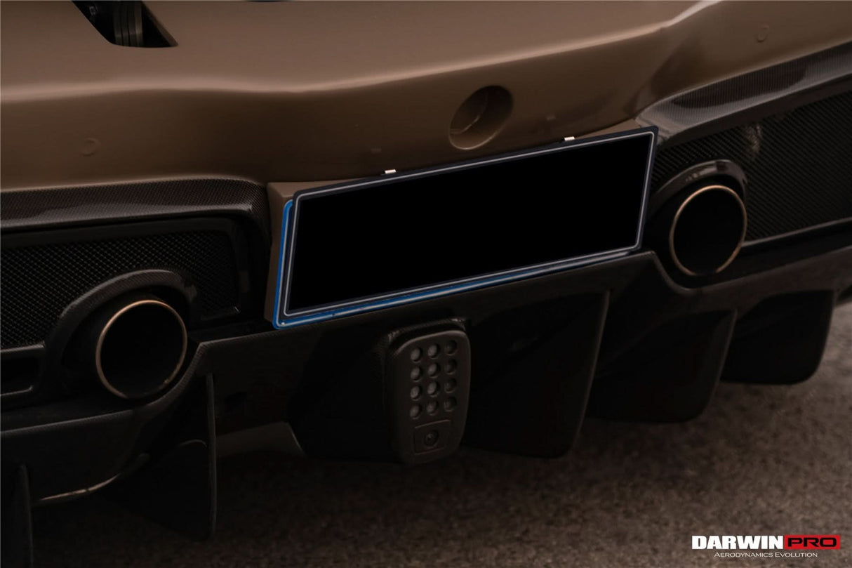 2015-2020 Ferrari 488 GTB Partial Rear Bumper With Deck Lid Wing and Diffuser and Wing - DarwinPRO Challenge Evo Modena Design