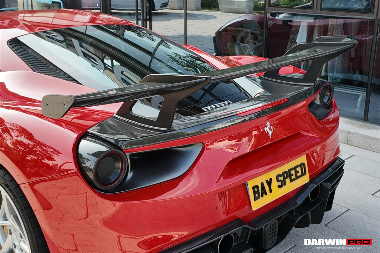 2015-2020 Ferrari 488 GTB Partial Carbon Fiber Wing With Base DarwinPRO (SF90XX Style)