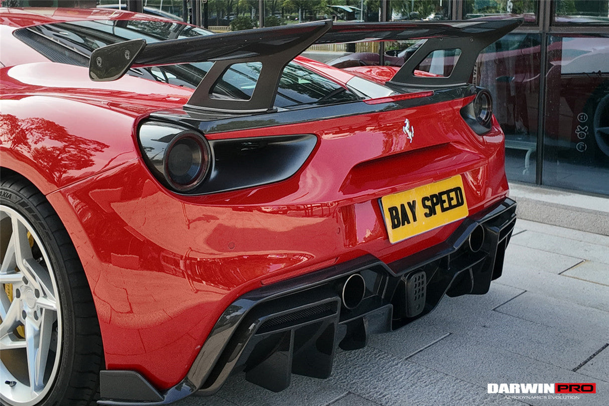 2015-2020 Ferrari 488 GTB Partial Carbon Fiber Wing With Base DarwinPRO (SF90XX Style)