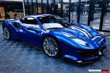 2015-2020 Ferrari 488 GTB | Spider Partial Carbon Fiber Front Bumper Set with Hood - DarwinPRO Pista Design