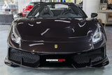 2015-2020 Ferrari 488 GTB | Spider Partial Carbon Fiber Front Bumper Set with Hood - DarwinPRO Pista Design