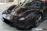 2015-2020 Ferrari 488 GTB | Spider Partial Carbon Fiber Front Bumper Set with Hood - DarwinPRO Pista Design