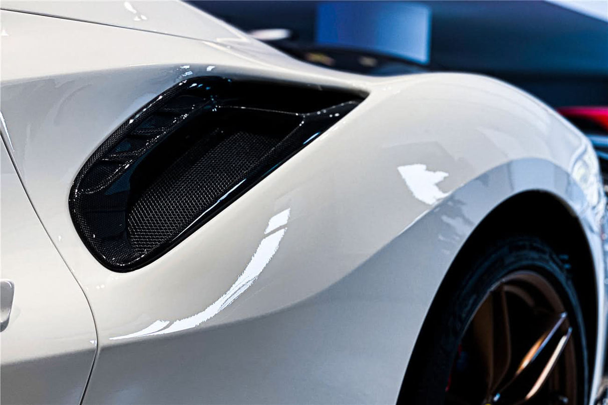 2015-2020 Ferrari 488 GTB | Spider Pista Style Carbon Fiber Quarter Panel Side Scoops