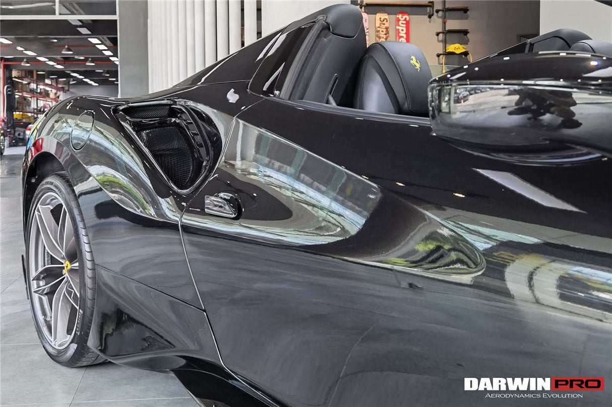 2015-2020 Ferrari 488 GTB | Spider Pista Style Carbon Fiber Quarter Panel Side Scoops