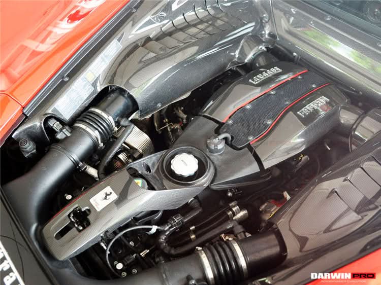 2015-2023 Ferrari Autoclave Carbon Fiber Engine Bay Panels With Heat Protection | Fits 488, PISTA, F8