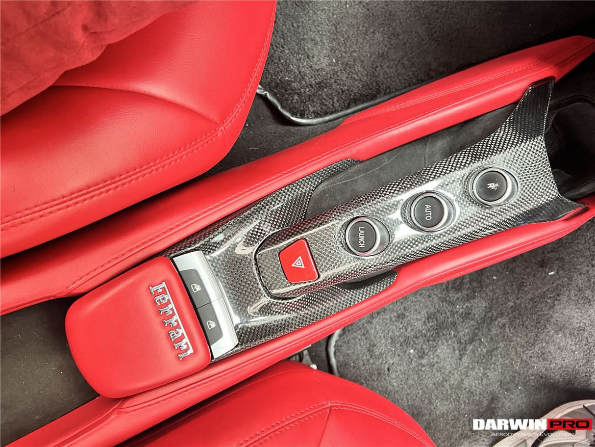 2015-2020 Ferrari 488 Dry Carbon Fiber Bridge Support & Windows Switches Panel | Fits GTB, Spider