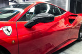 2015-2020 Ferrari Carbon Fiber Mirror House with Base Replacement DarwinPRO (OE) | Fits F8, 488, Pista