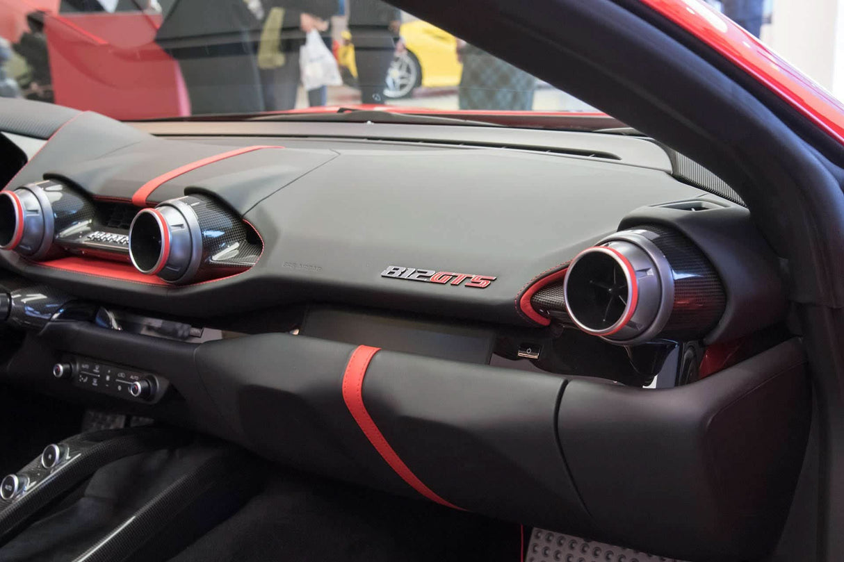 2017-2026 Ferrari 812 Superfast & GTS OE Style Dry Carbon Fiber AC Panel Trim Replacement