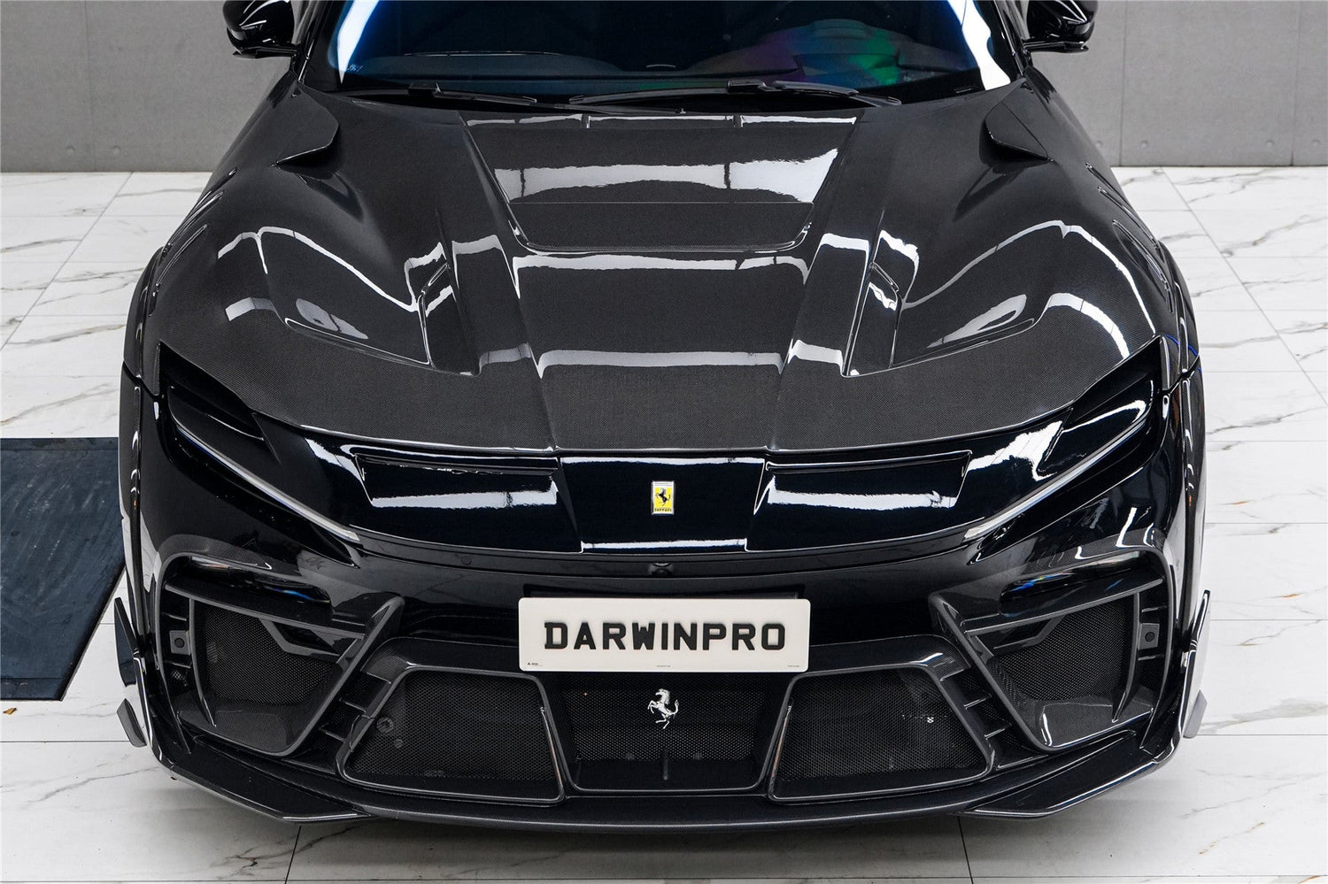 2023-UP Ferrari Purosangue F175 Partial Carbon Fiber Front Bumper And Hood DarwinPRO iMP Design