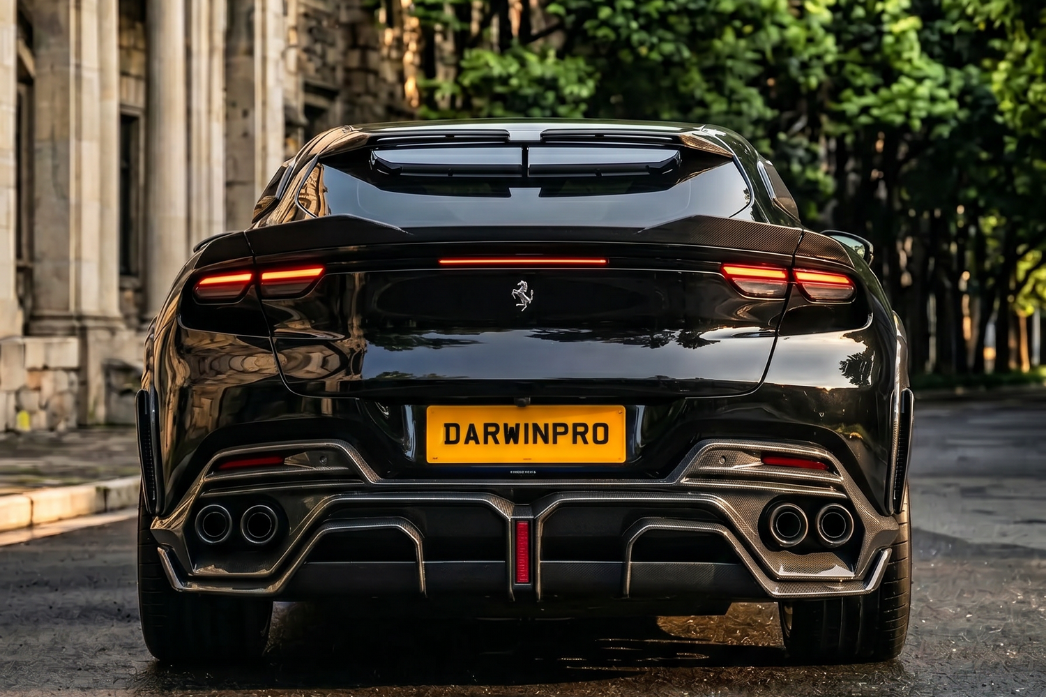 2023-UP Ferrari Purosangue F175 Partial Carbon Fiber Rear Bumper DarwinPRO iMP Design
