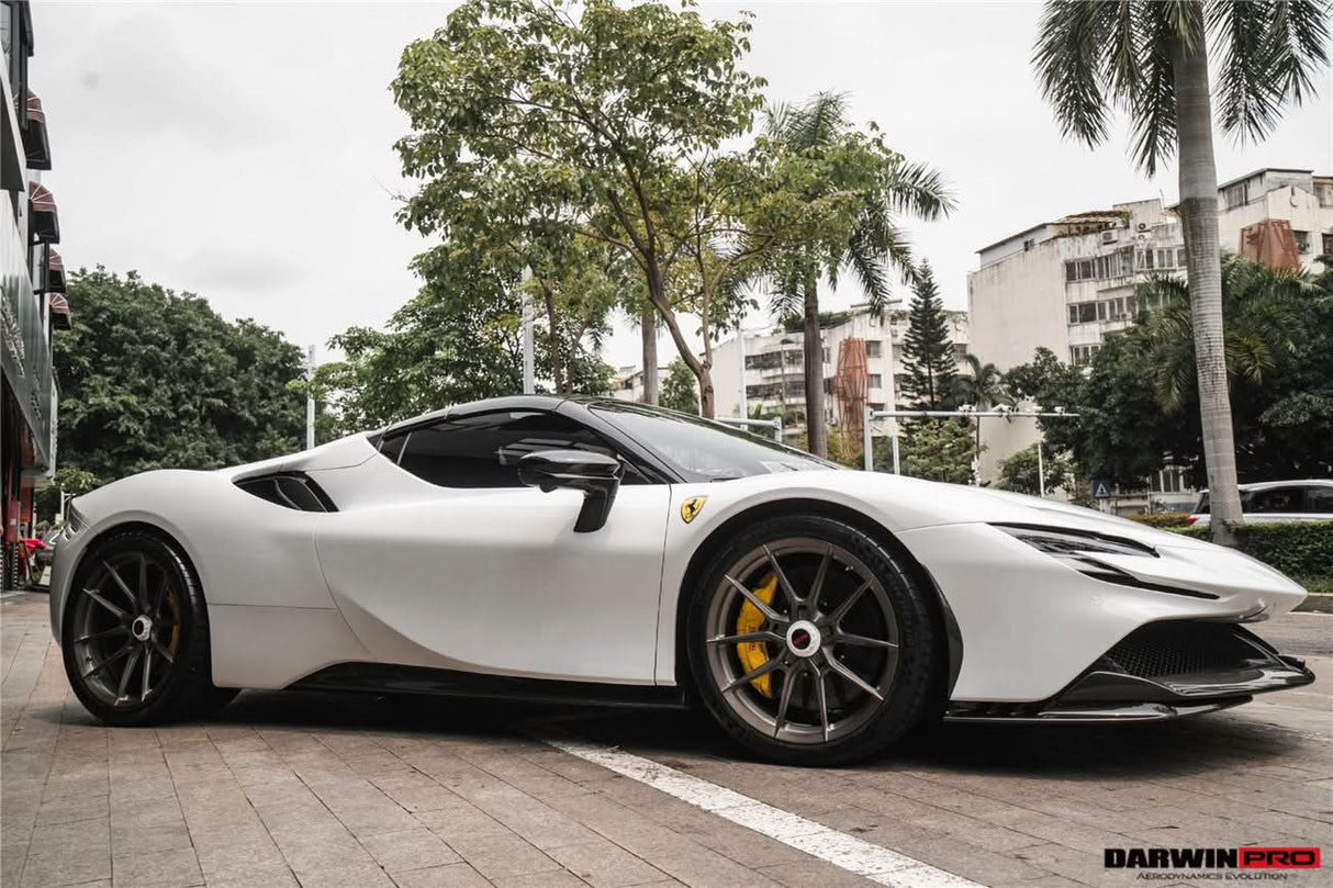 2020-UP Ferrari SF90 Stradale and Spider Autoclave Carbon Fiber Front Bumper Side Splitter DarwinPRO (OE)