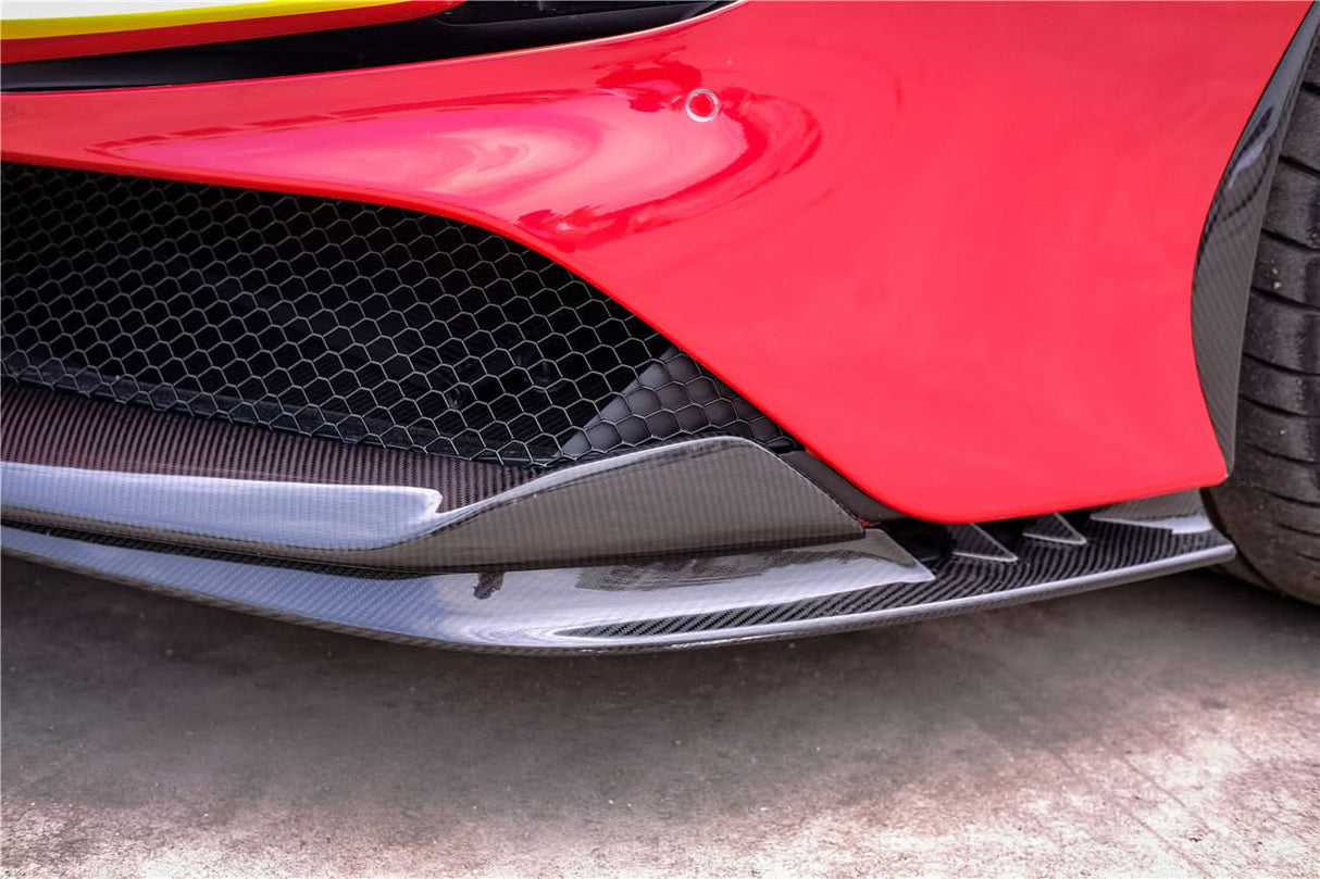 2020-UP Ferrari SF90 Stradale and Spider Autoclave Carbon Fiber Front Bumper Side Splitter DarwinPRO (OE)