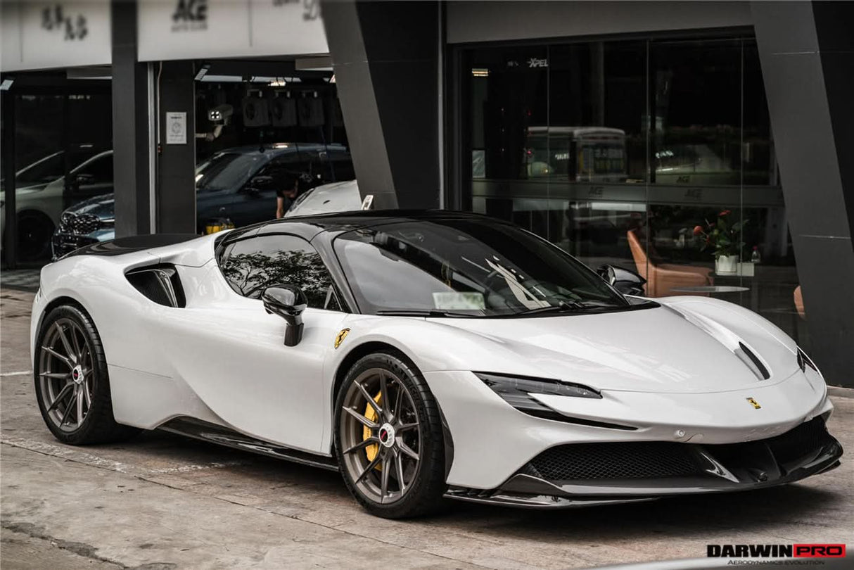 2020-UP Ferrari SF90 Stradale and Spider Autoclave Carbon Fiber Front Bumper Side Splitter DarwinPRO (OE)