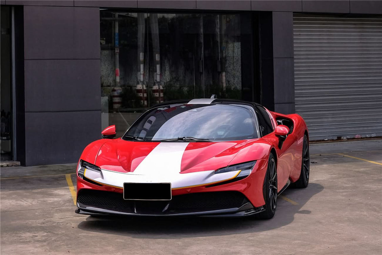 2020-UP Ferrari SF90 Stradale and Spider Autoclave Carbon Fiber Front Bumper Side Splitter DarwinPRO (OE)