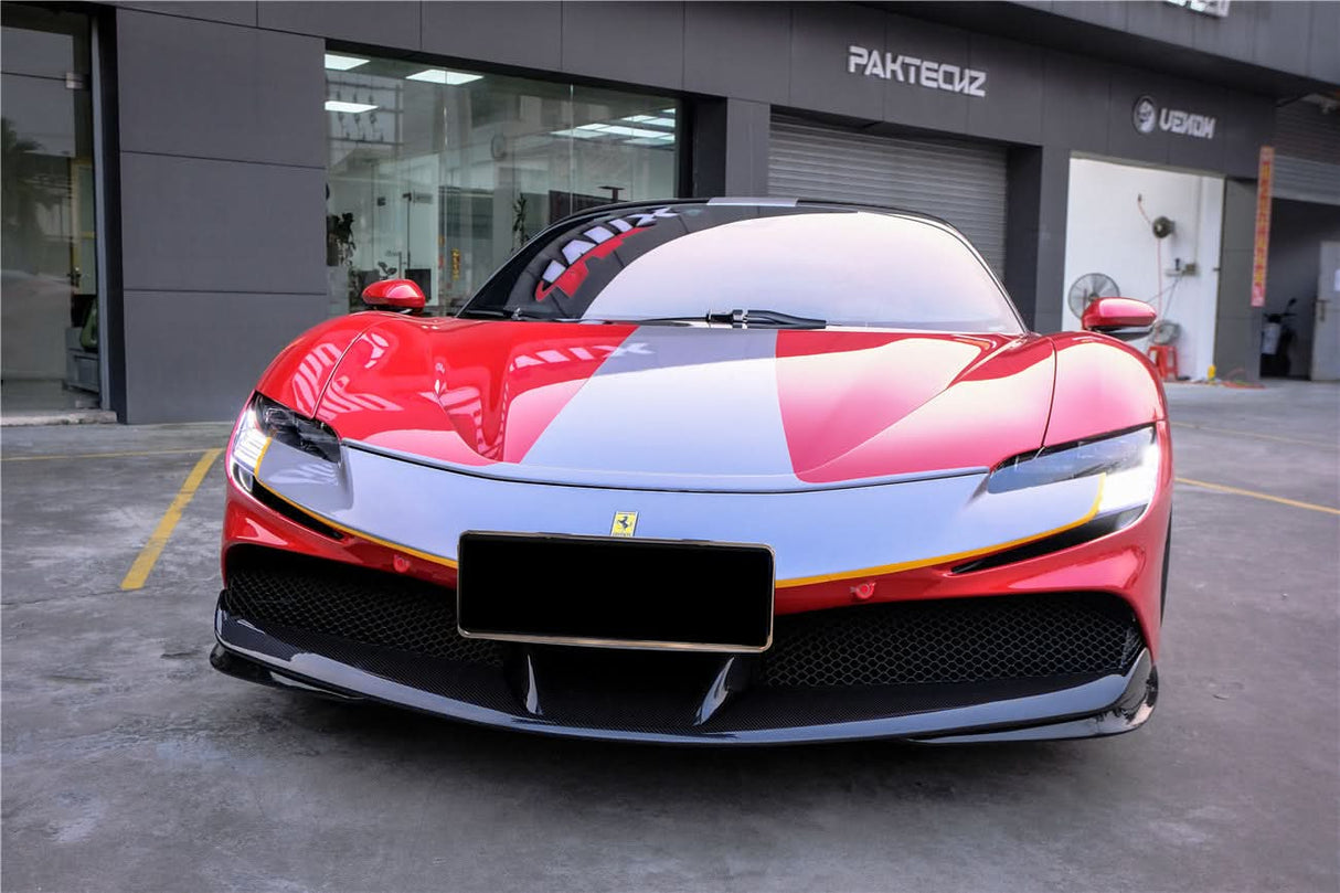 2020-UP Ferrari SF90 Stradale and Spider Autoclave Carbon Fiber Front Bumper Side Splitter DarwinPRO (OE)