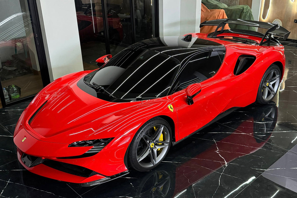 2020-UP Ferrari SF90XX-Style Autoclave Carbon Fiber Wing (Fits SF90 Stradale with Assetto Fiorano Trunk Spoiler Only)