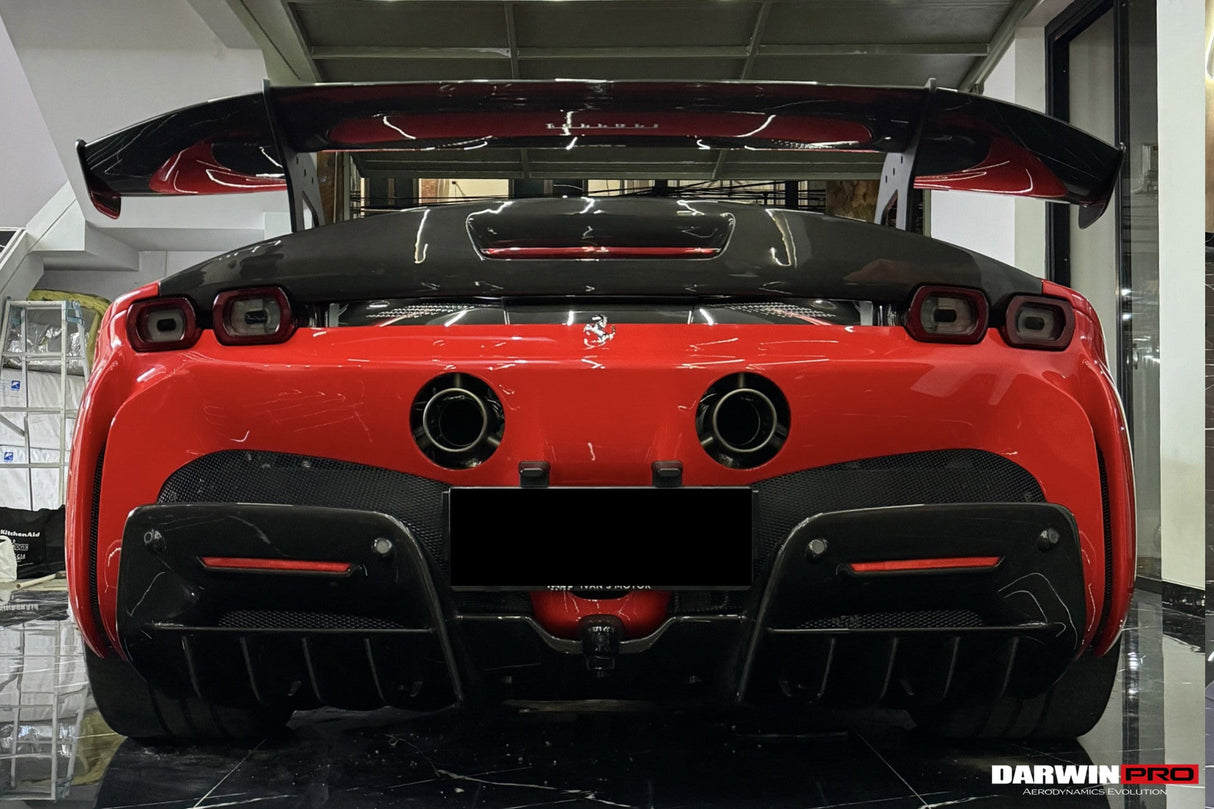 2020-UP Ferrari SF90XX-Style Autoclave Carbon Fiber Wing (Fits SF90 Stradale with Assetto Fiorano Trunk Spoiler Only)
