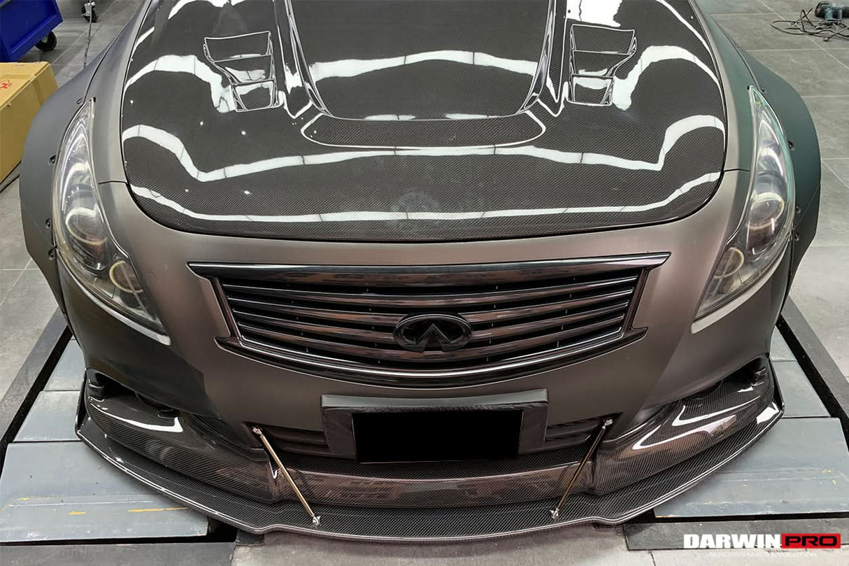 2009-2015 Infiniti G25 G37 Sedan Carbon Fiber Front Lip DarwinPRO (BKSS)